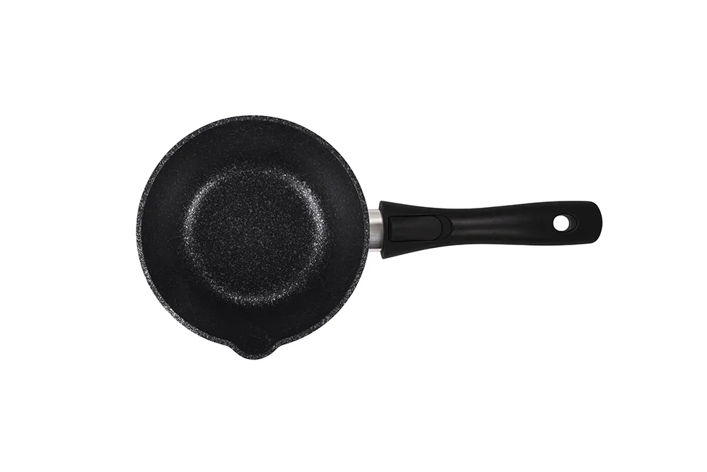 кмт0156а Ковш 1,5л с носиком со съёмной ручкой со стеклянной крышкой Мраморная (тёмный мрамор) 2 